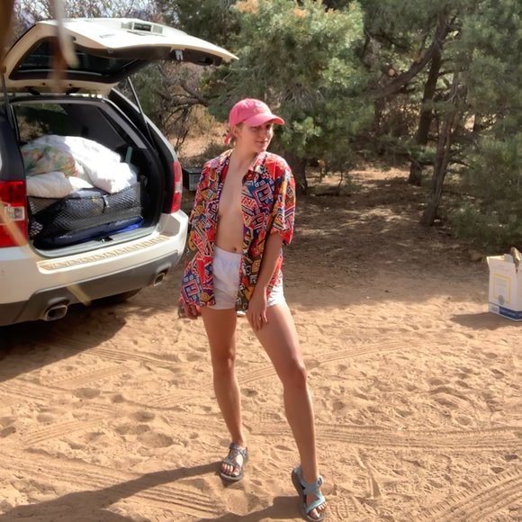 Vintage EL LA Design Silk Button Down - Picture 1 of 7